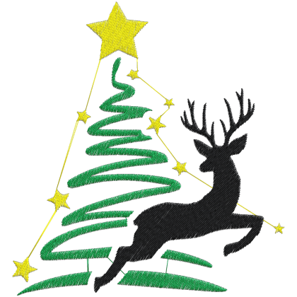 Matriz de Bordado  Árvore de Natal com rena 
